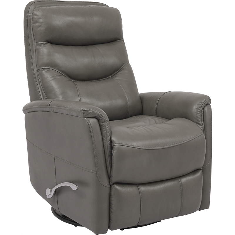 Pemberly Row Traditional Leather Charcoal Swivel Glider Recliner (Two Pack)