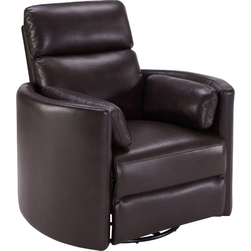 Pemberly Row Modern Leather Brown Power Swivel Glider Recliner (Two Pack)