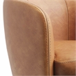 Pemberly Row Genuine Italian Leather Brown Swivel Club Chair (Two Pack)