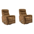 Pemberly Row Traditional Fabric Brown Swivel Glider Recliner (Two Pack)