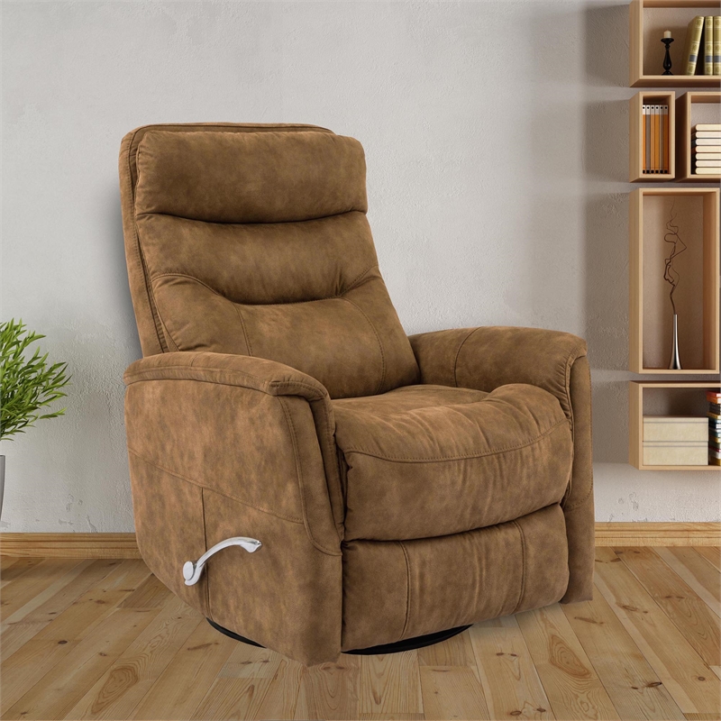 Pemberly Row Traditional Fabric Brown Swivel Glider Recliner (Two Pack)