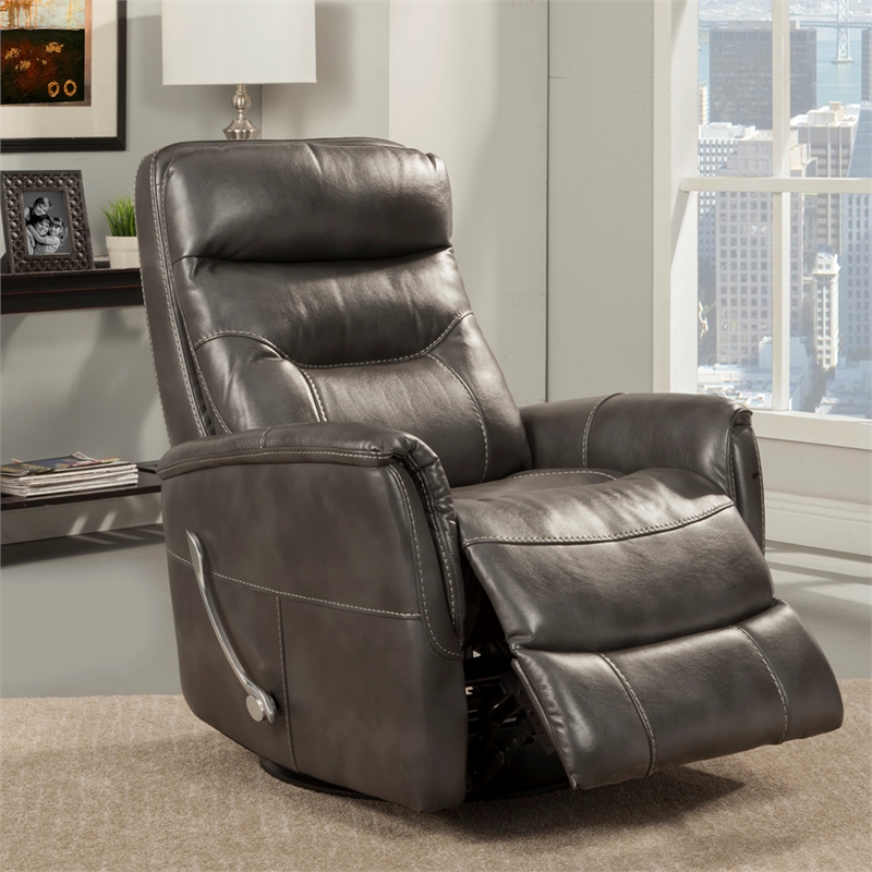 Pemberly Row Traditional Fabric Gray Swivel Glider Recliner (Two Pack)