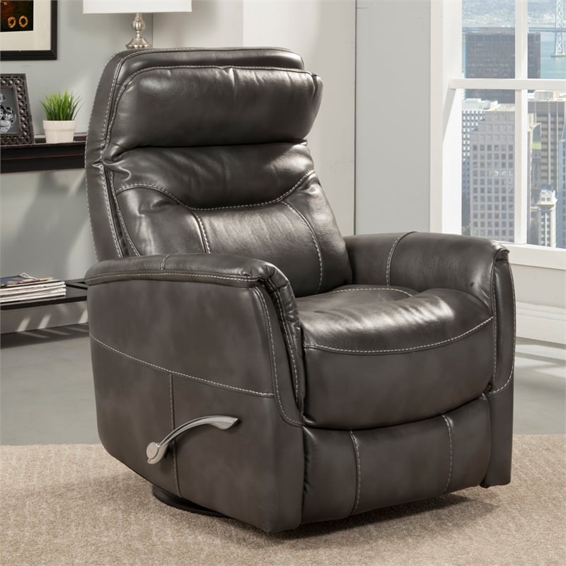 Pemberly Row Traditional Fabric Gray Swivel Glider Recliner (Two Pack)