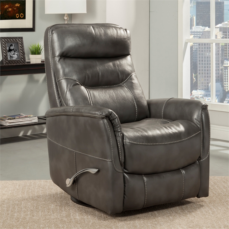 Pemberly Row Traditional Fabric Gray Swivel Glider Recliner (Two Pack)