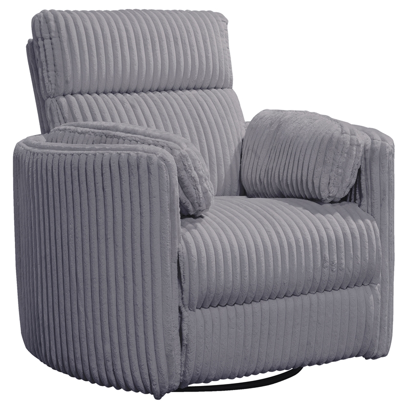 Pemberly Row Modern Mega Grey Fabric Power Swivel Glider Recliner (Two Pack)