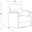 Pemberly Row Modern Mega Grey Fabric Power Swivel Glider Recliner (Two Pack)