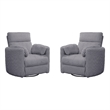 Pemberly Row Modern Mega Grey Fabric Power Swivel Glider Recliner (Two Pack)