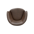 Pemberly Row Vintage Brown Italian Leather Swivel Club Chair (Two Pack)