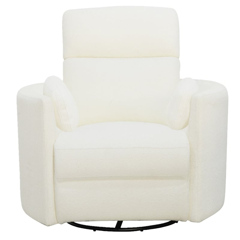 Pemberly Row Modern White Fabric Power Swivel Glider Recliner (Two Pack)