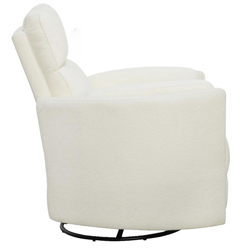 Pemberly Row Modern White Fabric Power Swivel Glider Recliner (Two Pack)