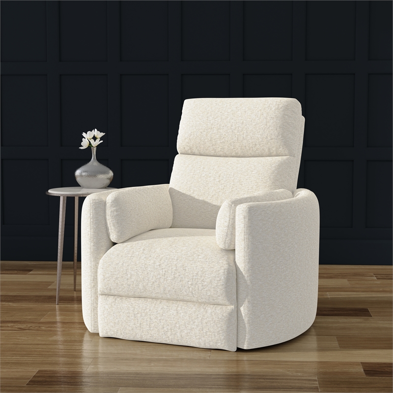 Pemberly Row Modern White Fabric Power Swivel Glider Recliner (Two Pack)