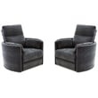 Pemberly Row Modern Charcoal Fabric Power Swivel Glider Recliner (Two Pack)