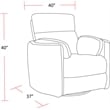 Pemberly Row Modern Charcoal Fabric Power Swivel Glider Recliner (Two Pack)