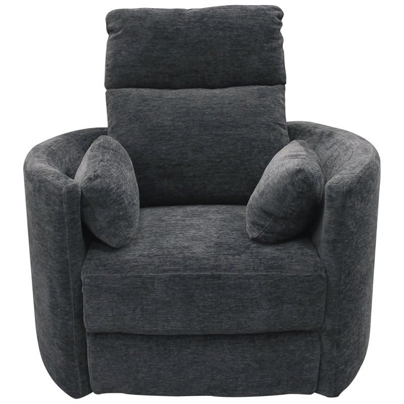 Pemberly Row Modern Charcoal Fabric Power Swivel Glider Recliner (Two Pack)