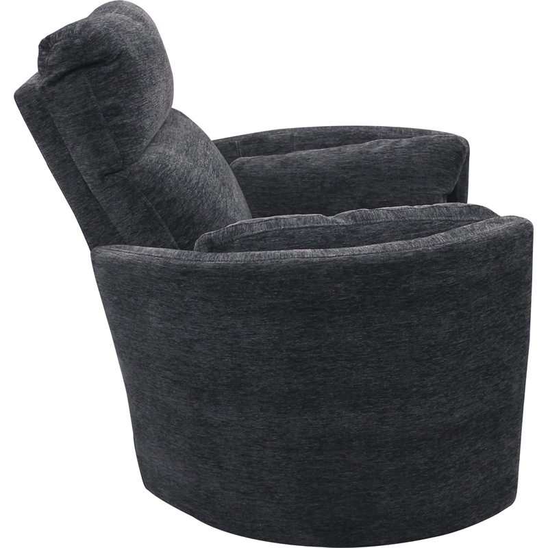 Pemberly Row Modern Charcoal Fabric Power Swivel Glider Recliner (Two Pack)