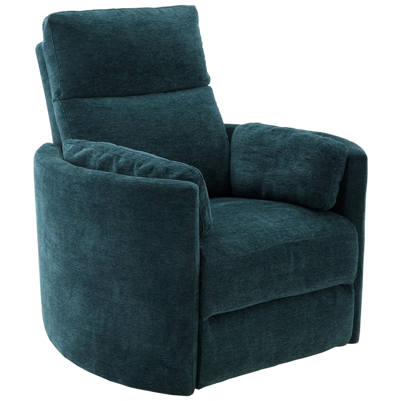 Pemberly Row Modern Blue Fabric Power Swivel Glider Recliner (Two Pack)
