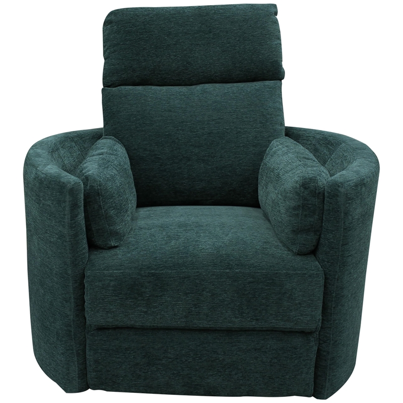 Pemberly Row Modern Blue Fabric Power Swivel Glider Recliner (Two Pack)