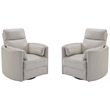 Pemberly Row Modern Brown Leather Power Swivel Glider Recliner (Two Pack)