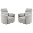 Pemberly Row Modern Gray Fabric Power Swivel Glider Recliner (Two Pack)