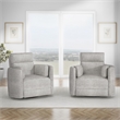 Pemberly Row Modern Gray Fabric Power Swivel Glider Recliner (Two Pack)