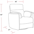 Pemberly Row Modern Gray Fabric Power Swivel Glider Recliner (Two Pack)