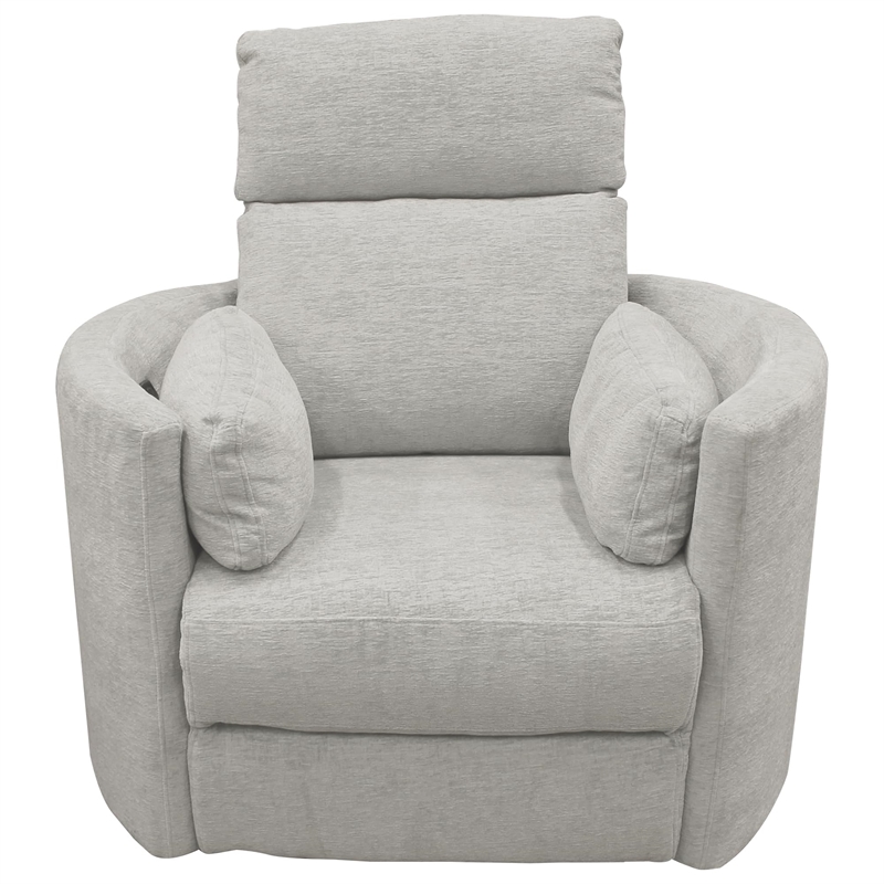Pemberly Row Modern Gray Fabric Power Swivel Glider Recliner (Two Pack)