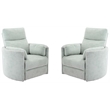 Pemberly Row Modern Turquoise Fabric Power Swivel Glider Recliner (Two Pack)