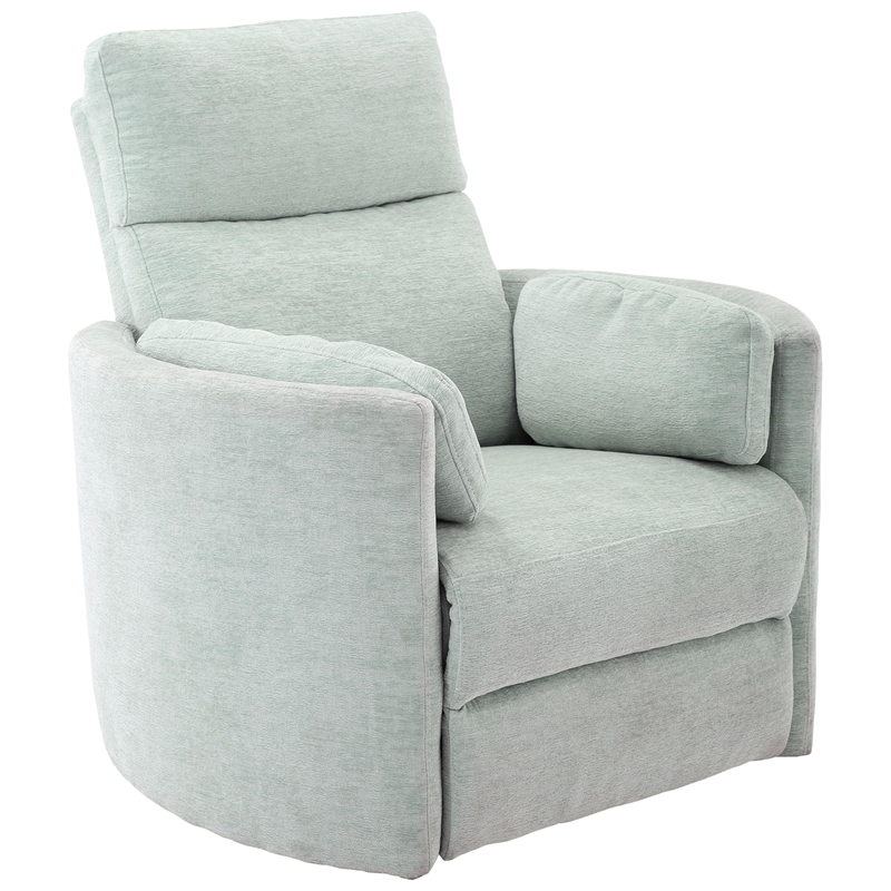 Pemberly Row Modern Turquoise Fabric Power Swivel Glider Recliner (Two Pack)