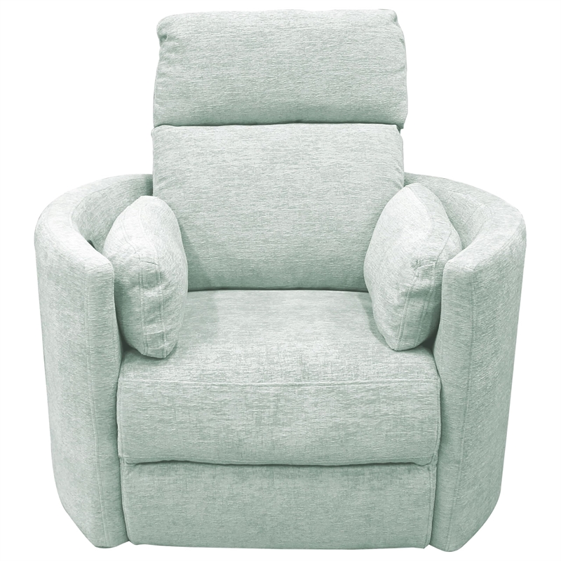 Pemberly Row Modern Turquoise Fabric Power Swivel Glider Recliner (Two Pack)