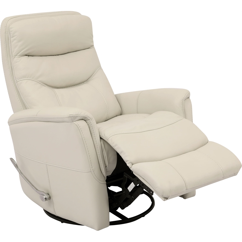 Pemberly Row Traditional Cream Leather Swivel Glider Recliner (Two Pack)