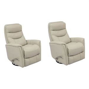 pemberly row two pack transitional leather manual swivel glider recliner