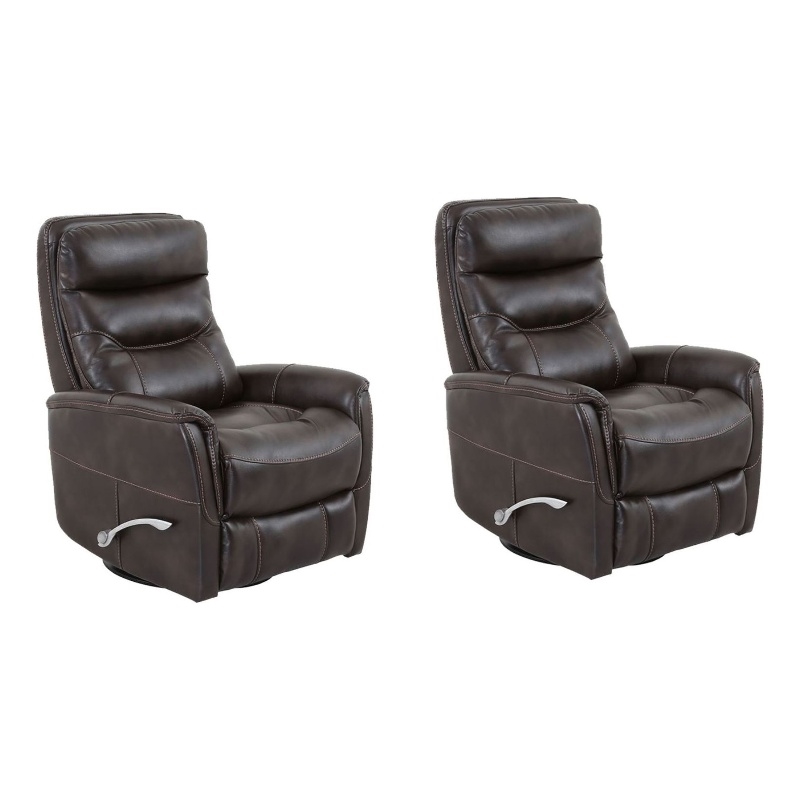 Pemberly Row Traditional Brown Fabric Swivel Glider Recliner (Two Pack)