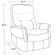Pemberly Row Traditional Brown Fabric Swivel Glider Recliner (Two Pack)