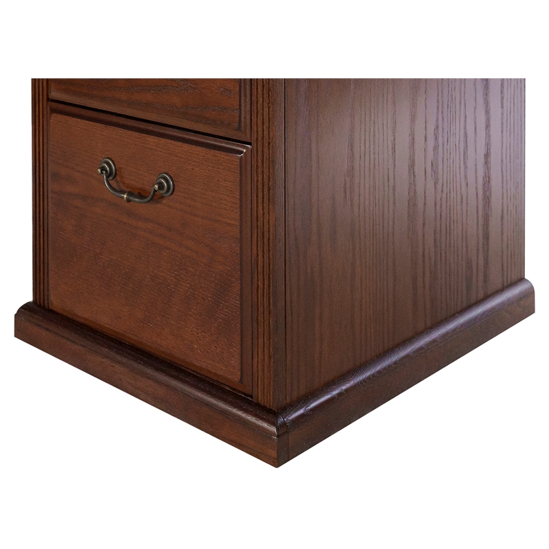 Pemberly Row Traditional 4-Drawers Wood Filing Cabinet Office Storage in Brown