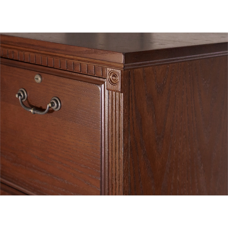 Pemberly Row Traditional 4-Drawers Wood Filing Cabinet Office Storage in Brown