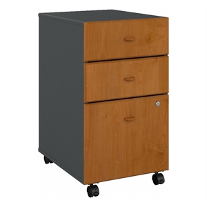 Pemberly Row 3-Drawers Mobile File Cabinet in Natural Cherry - Engineered Wood