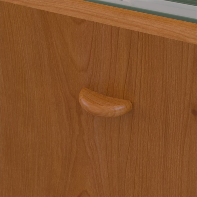 Pemberly Row 3-Drawers Mobile File Cabinet in Natural Cherry - Engineered Wood