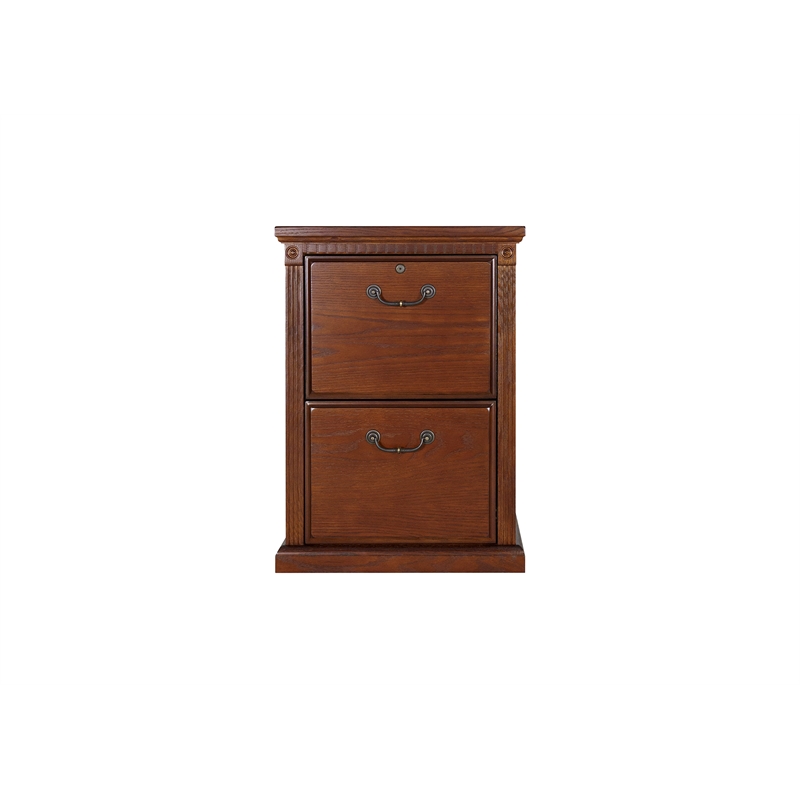 Pemberly Row Transitional 2-Drawers Wood Filing Cabinet in Oak