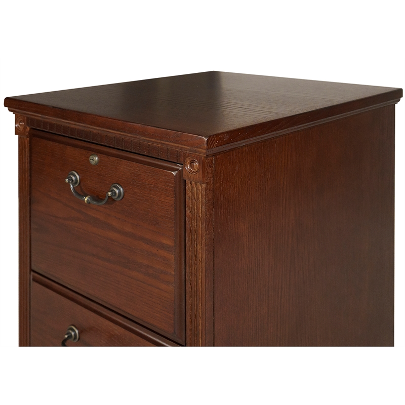 Pemberly Row Transitional 2-Drawers Wood Filing Cabinet in Oak