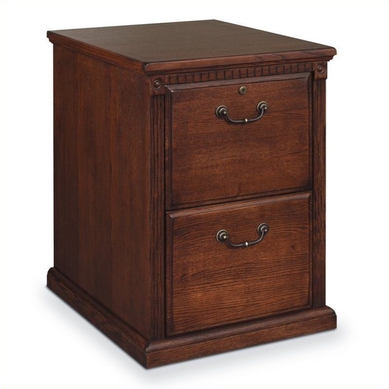 Pemberly Row Transitional 2-Drawers Wood Filing Cabinet in Oak