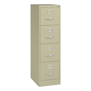 Pemberly Row 22&quotD Metal 4-Drawers Letter Width Vertical Filing Cabinet in Beige