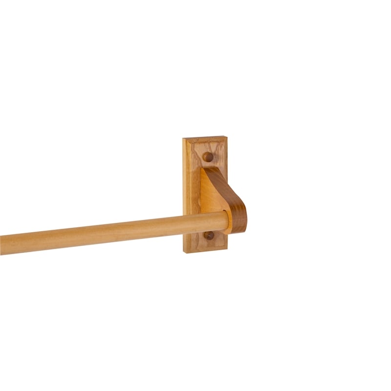 Pemberly Row Modern 18-inch Wood Towel Bar in Warm Honey Oak