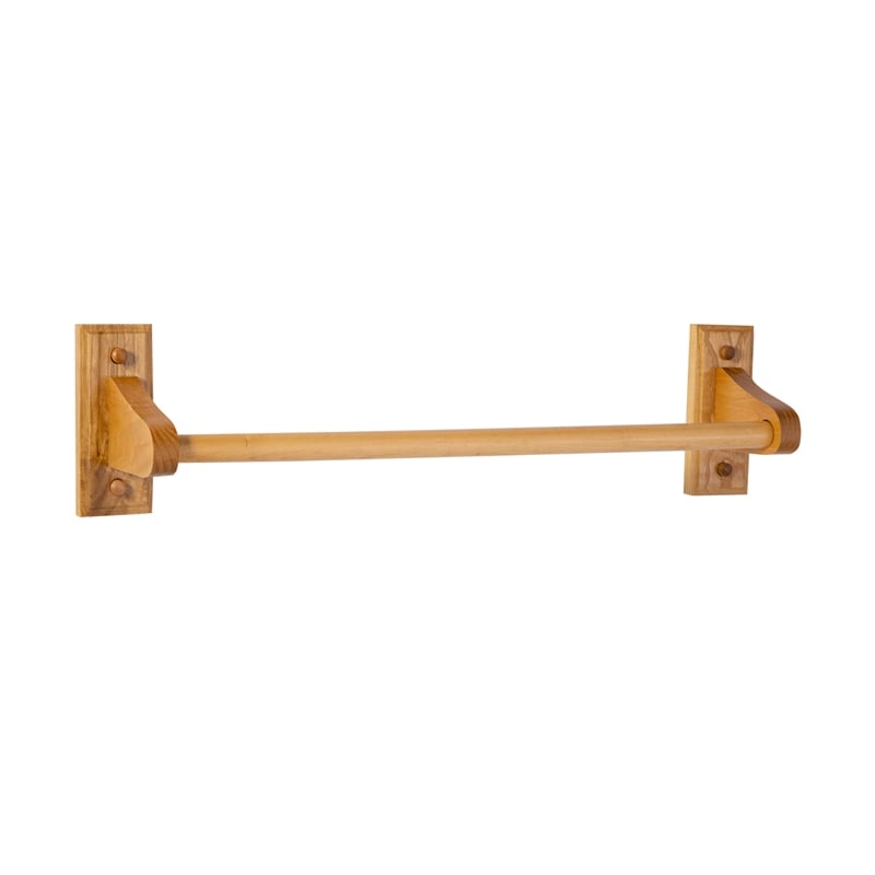 Pemberly Row Modern 18-inch Wood Towel Bar in Warm Honey Oak