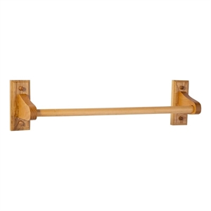Pemberly Row Modern 18-inch Wood Towel Bar in Warm Honey Oak