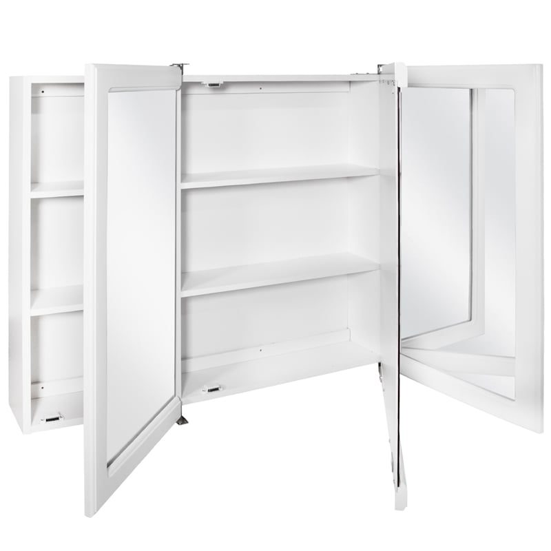 Pemberly Row 48-Inch Wood Medicine Cabinet in White Semi-Gloss Finish