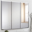 Pemberly Row White Medicine Cabinet Glass Mirror with 3 Frameless Mirrored Doors