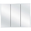 Pemberly Row White Medicine Cabinet Glass Mirror with 3 Frameless Mirrored Doors