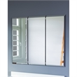 Pemberly Row White Medicine Cabinet Glass Mirror with 3 Frameless Mirrored Doors