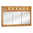 Pemberly Row 48-Inch Lighted Wood Medicine Cabinet in Nutmeg Oak
