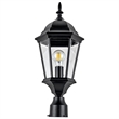 Pemberly Row Oak Creek Outdoor Aluminum Light and Lamp Post in Black